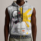 African American Coretta Scott King Sleeveless Zip Hoodie Honoring The Legacy Hand Draw Style - African Pride
