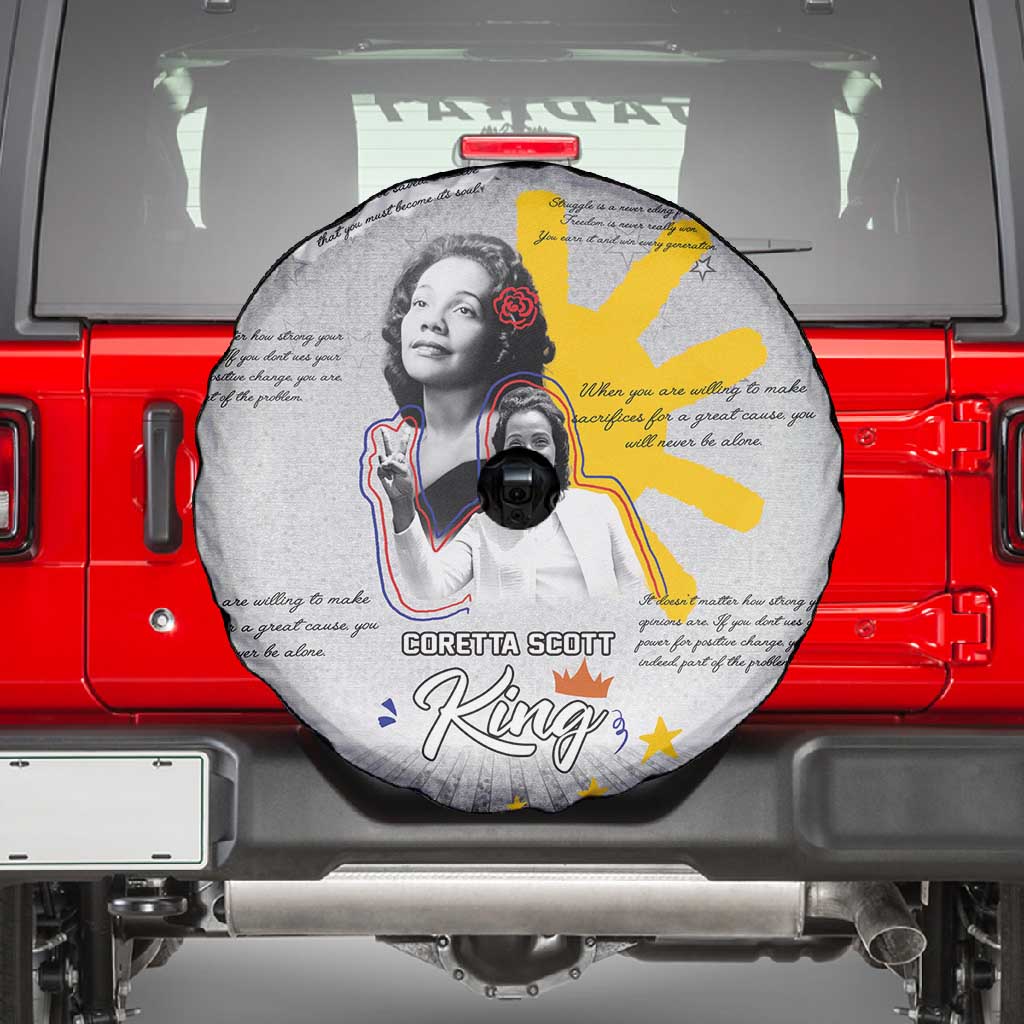 African American Coretta Scott King Spare Tire Cover Honoring The Legacy Hand Draw Style