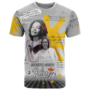 African American Coretta Scott King T shirt Honoring The Legacy Hand Draw Style
