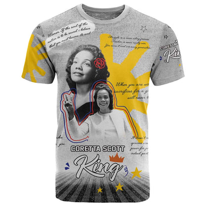 African American Coretta Scott King T shirt Honoring The Legacy Hand Draw Style