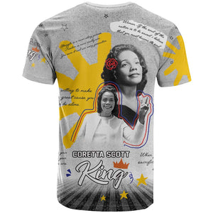 African American Coretta Scott King T shirt Honoring The Legacy Hand Draw Style