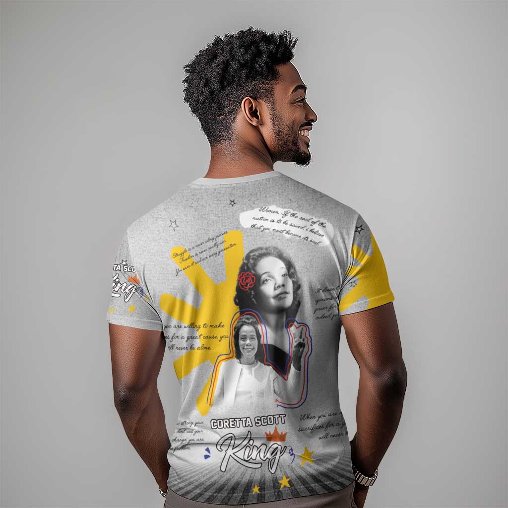 African American Coretta Scott King T shirt Honoring The Legacy Hand Draw Style