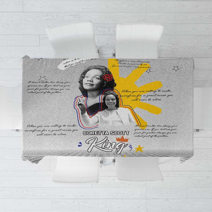 African American Coretta Scott King Tablecloth Honoring The Legacy Hand Draw Style