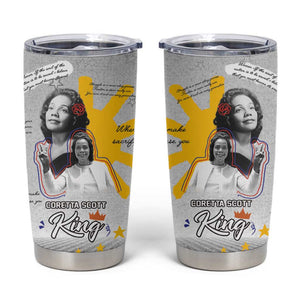 African American Coretta Scott King Tumbler Cup Honoring The Legacy Hand Draw Style