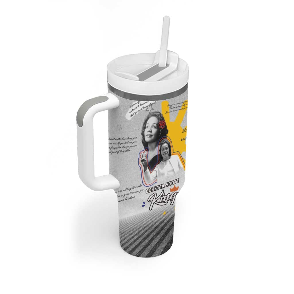 African American Coretta Scott King Tumbler With Handle Honoring The Legacy Hand Draw Style