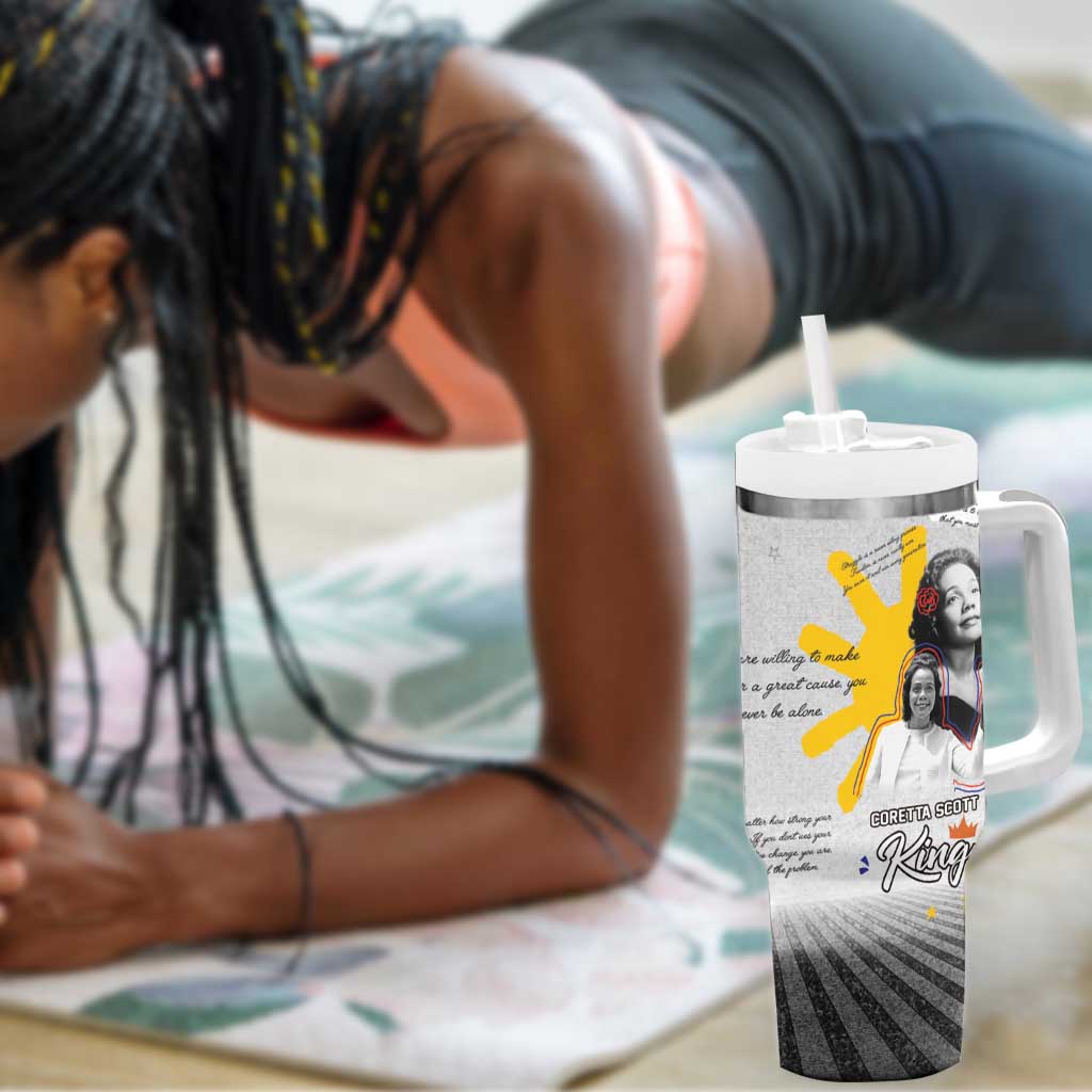 African American Coretta Scott King Tumbler With Handle Honoring The Legacy Hand Draw Style