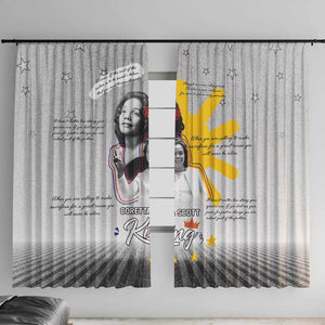 African American Coretta Scott King Window Curtain Honoring The Legacy Hand Draw Style