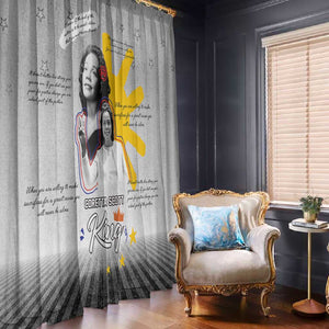 African American Coretta Scott King Window Curtain Honoring The Legacy Hand Draw Style