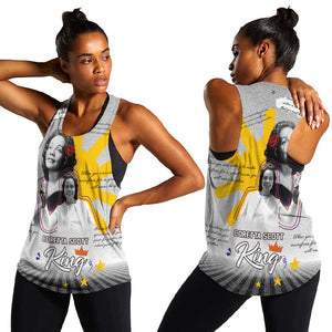 African American Coretta Scott King Women Racerback Tank Honoring The Legacy Hand Draw Style