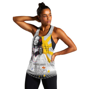 African American Coretta Scott King Women Racerback Tank Honoring The Legacy Hand Draw Style