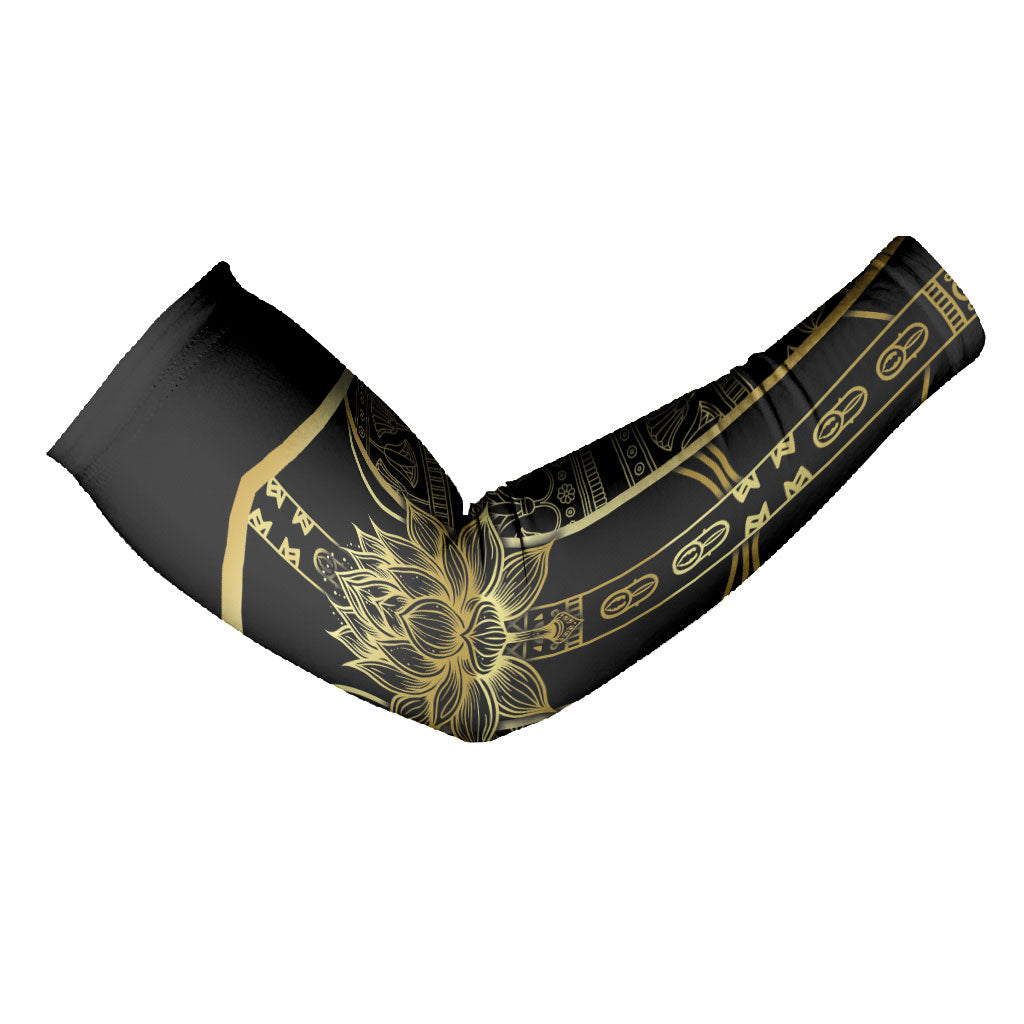 Egypt The Lotus Arm Sleeves Gold Bloom Hieroglyphic Patterns