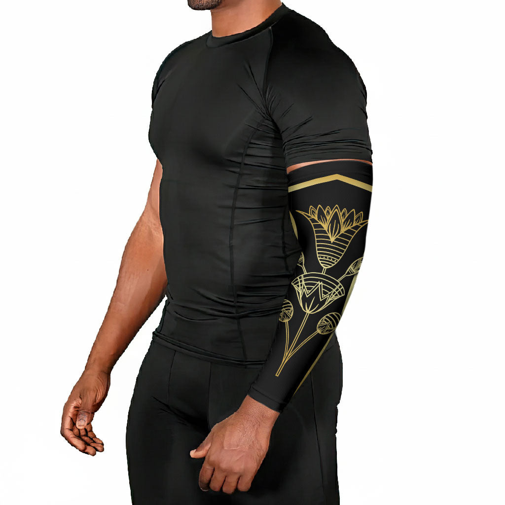 Egypt The Lotus Arm Sleeves Gold Bloom Hieroglyphic Patterns