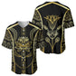Egypt The Lotus Baseball Jersey Gold Bloom Hieroglyphic Patterns