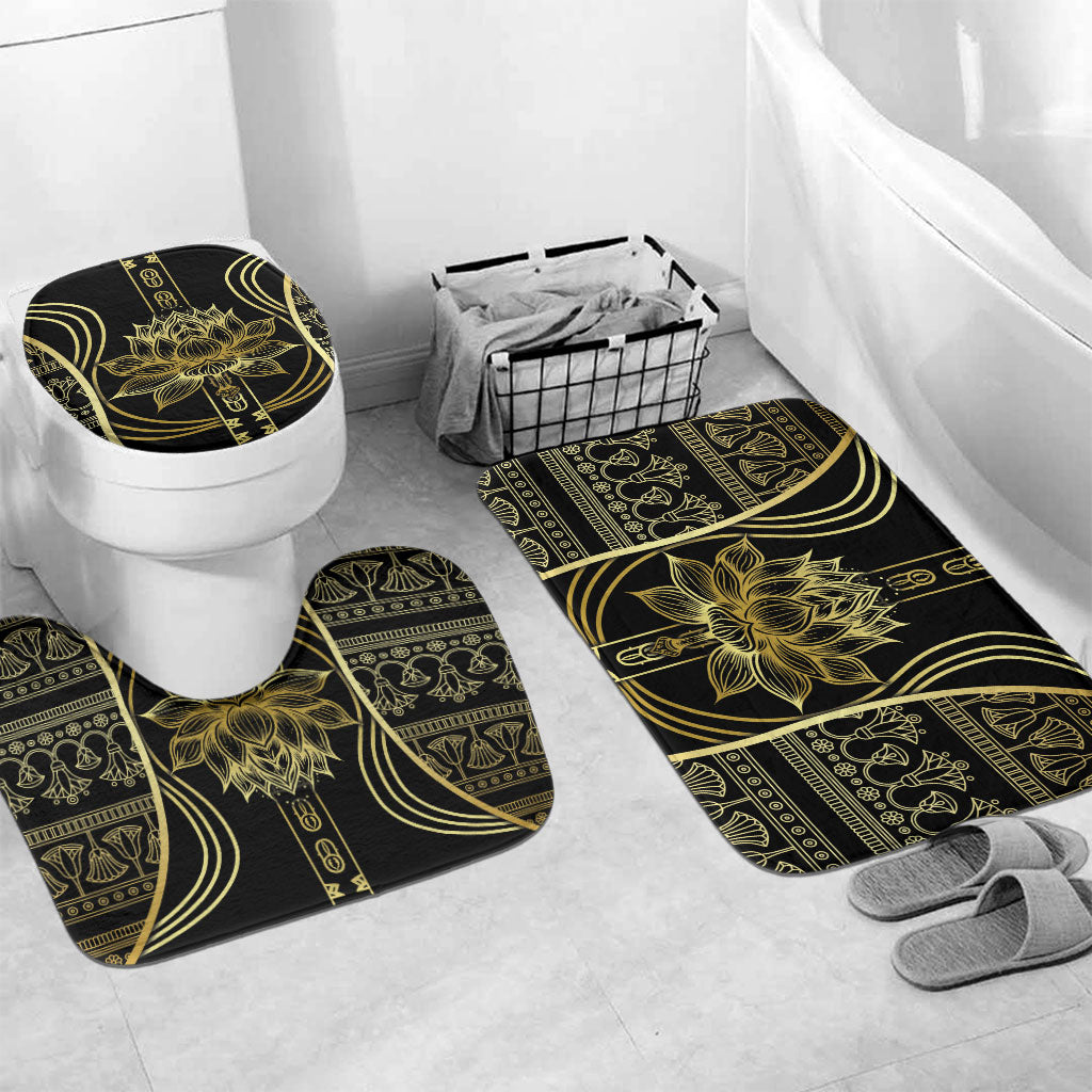 Egypt The Lotus Bathroom Set Gold Bloom Hieroglyphic Patterns