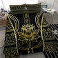 Egypt The Lotus Bedding Set Gold Bloom Hieroglyphic Patterns