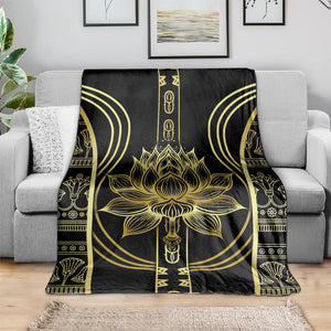 Egypt The Lotus Blanket Gold Bloom Hieroglyphic Patterns