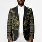 Egypt The Lotus Blazer Gold Bloom Hieroglyphic Patterns