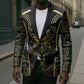 Egypt The Lotus Blazer Gold Bloom Hieroglyphic Patterns