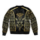 Egypt The Lotus Bomber Jacket Gold Bloom Hieroglyphic Patterns