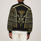 Egypt The Lotus Bomber Jacket Gold Bloom Hieroglyphic Patterns
