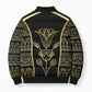 Egypt The Lotus Bomber Puffer Jacket Gold Bloom Hieroglyphic Patterns