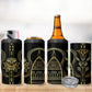 Egypt The Lotus 4 in 1 Can Cooler Tumbler Gold Bloom Hieroglyphic Patterns
