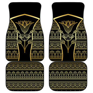 Egypt The Lotus Car Mats Gold Bloom Hieroglyphic Patterns