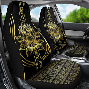 Egypt The Lotus Car Seat Cover Gold Bloom Hieroglyphic Patterns