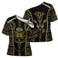 Egypt The Lotus Cross Shoulder Shirt Gold Bloom Hieroglyphic Patterns