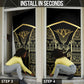 Egypt The Lotus Door Cover Gold Bloom Hieroglyphic Patterns