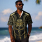Egypt The Lotus Hawaiian Shirt Gold Bloom Hieroglyphic Patterns DT05