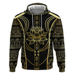 Egypt The Lotus Hoodie Gold Bloom Hieroglyphic Patterns