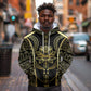 Egypt The Lotus Hoodie Gold Bloom Hieroglyphic Patterns