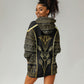 Egypt The Lotus Hoodie Dress Gold Bloom Hieroglyphic Patterns