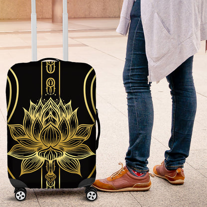 Egypt The Lotus Luggage Cover Gold Bloom Hieroglyphic Patterns