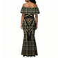 Egypt The Lotus Mermaid Dress Gold Bloom Hieroglyphic Patterns