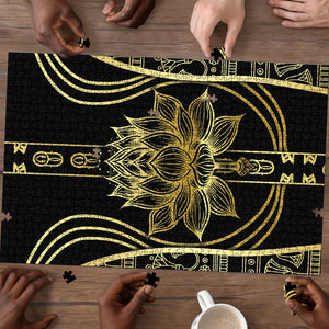 Egypt The Lotus Puzzle Gold Bloom Hieroglyphic Patterns