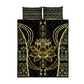 Egypt The Lotus Quilt Bed Set Gold Bloom Hieroglyphic Patterns