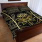 Egypt The Lotus Quilt Bed Set Gold Bloom Hieroglyphic Patterns