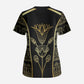 Egypt The Lotus Scrub Top Gold Bloom Hieroglyphic Patterns