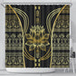 Egypt The Lotus Shower Curtain Gold Bloom Hieroglyphic Patterns