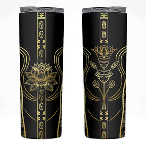Egypt The Lotus Skinny Tumbler Gold Bloom Hieroglyphic Patterns