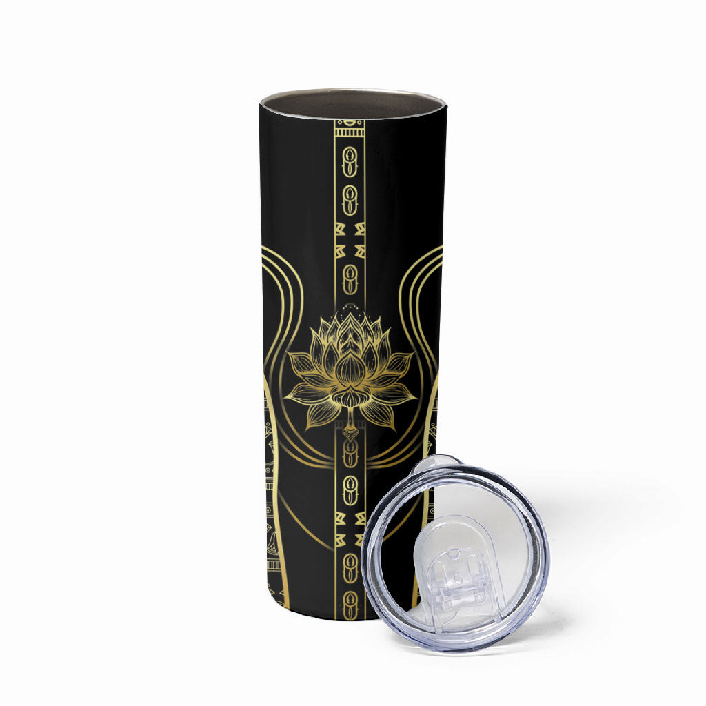 Egypt The Lotus Skinny Tumbler Gold Bloom Hieroglyphic Patterns