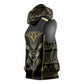 Egypt The Lotus Sleeveless Hoodie Gold Bloom Hieroglyphic Patterns