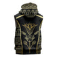 Egypt The Lotus Sleeveless Zip Hoodie Gold Bloom Hieroglyphic Patterns