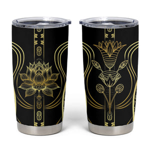 Egypt The Lotus Tumbler Cup Gold Bloom Hieroglyphic Patterns