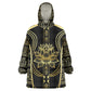 Egypt The Lotus Wearable Blanket Hoodie Gold Bloom Hieroglyphic Patterns