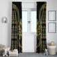 Egypt The Lotus Window Curtain Gold Bloom Hieroglyphic Patterns