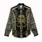 Egypt The Lotus Women Casual Shirt Gold Bloom Hieroglyphic Patterns