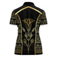 Egypt The Lotus Women Polo Shirt Gold Bloom Hieroglyphic Patterns